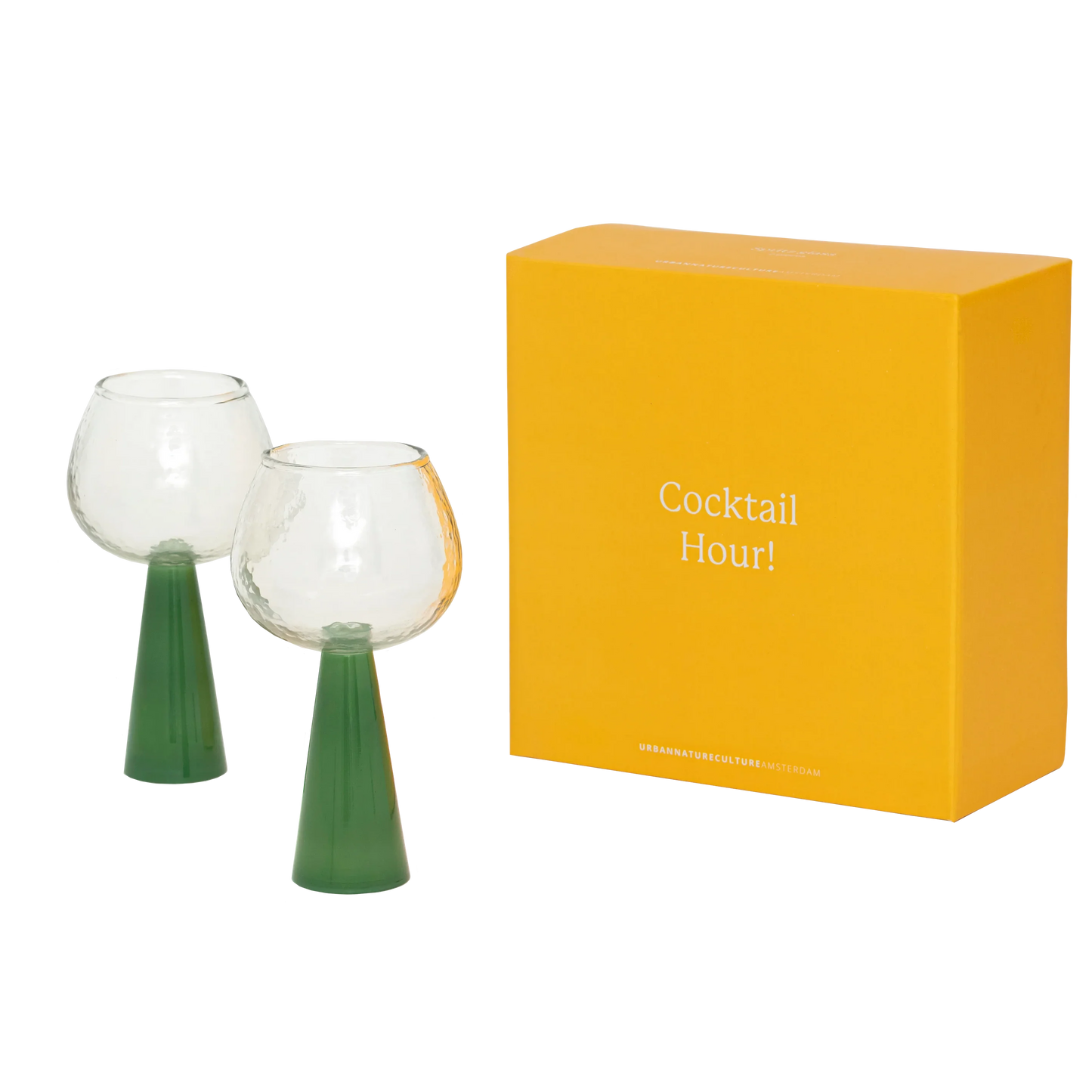 Set of 2 Jade Green Spritz Cocktail Glasses